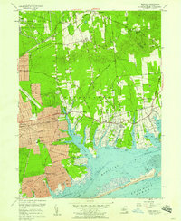 1957 Map of Moriches, 1958 Print