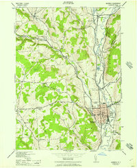 1944 Map of Norwich, NY, 1957 Print