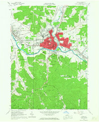 preview thumbnail of historical topo map of Olean, NY in 1961
