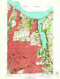 Download a high-resolution, GPS-compatible USGS topo map for Rochester East, NY (1961 edition)