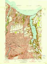 Download a high-resolution, GPS-compatible USGS topo map for Rochester East, NY (1954 edition)