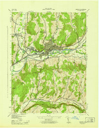 Download a high-resolution, GPS-compatible USGS topo map for Oneonta, NY (1945 edition)