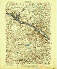 1931 Map of Amsterdam, NY, 1938 Print