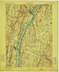 1895 Map of Catskill, 1911 Print