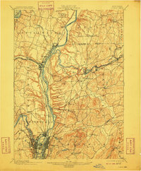 1898 Map of Cohoes, 1909 Print
