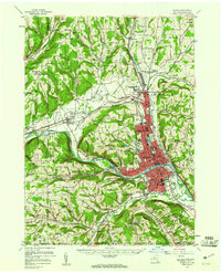 preview thumbnail of historical topo map of Elmira, NY in 1953