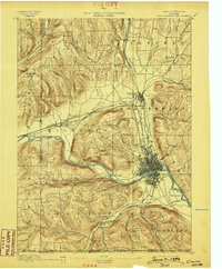 1895 Map of Elmira, 1898 Print