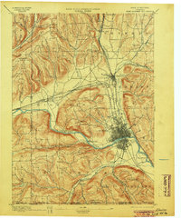 1895 Map of Elmira, 1904 Print