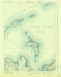 1904 Map of Gardiners Island, 1944 Print