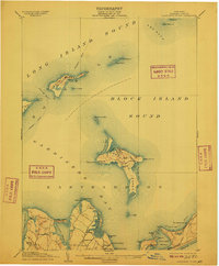 1904 Map of Gardiners Island, 1909 Print