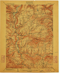 1903 Map of Delaware County, NY, 1910 Print