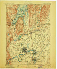 1897 Map of Glens Falls, NY, 1906 Print