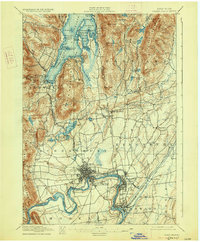 1897 Map of Glens Falls, NY, 1927 Print