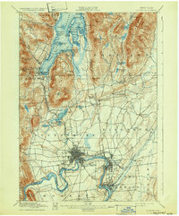 1897 Map of Glens Falls, NY, 1932 Print