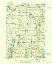 1901 Map of Honeoye, 1954 Print