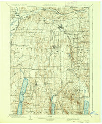 1904 Map of Honeoye, 1936 Print