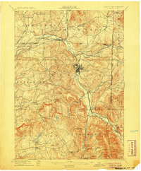 1897 Map of Hoosick, 1906 Print
