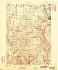 1895 Map of Ithaca, 1899 Print