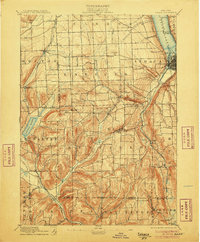 1895 Map of Ithaca, 1906 Print