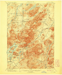 1898 Map of Lake Placid, 1908 Print