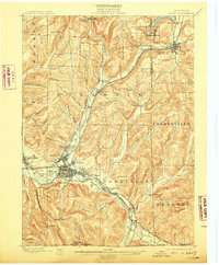 1898 Map of Olean, 1909 Print