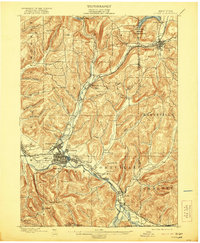 1898 Map of Olean, 1921 Print