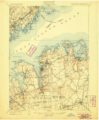 1900 Map of Oyster Bay, 1906 Print