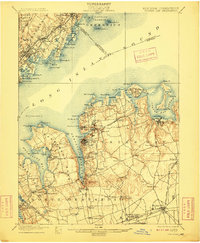 1900 Map of Oyster Bay, 1909 Print