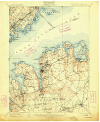 1900 Map of Oyster Bay, 1913 Print