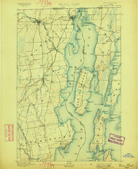 1895 Map of Rouse Point, 1898 Print