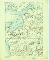 1895 Map of Sackets Harbor, NY, 1934 Print