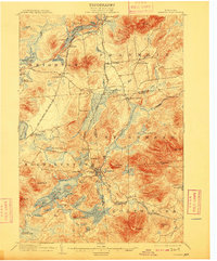 1904 Map of Saranac, 1909 Print