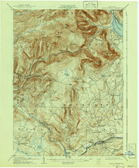 1905 Map of Slide Mountain, 1941 Print