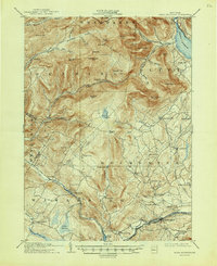 1905 Map of Slide Mountain, 1947 Print