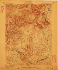 1905 Map of Slide Mountain, 1911 Print