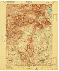 1905 Map of Slide Mountain, 1916 Print