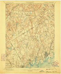 1899 Map of Stamford, CT, 1907 Print