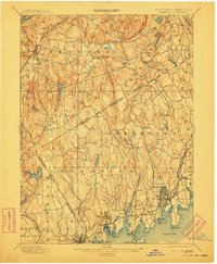 1899 Map of Stamford, CT, 1911 Print