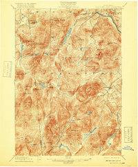 1898 Map of Thirteenth Lake, 1918 Print