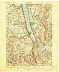 1901 Map of Watkins Glen, NY, 1929 Print