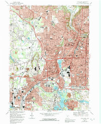 Download a high-resolution, GPS-compatible USGS topo map for Akron West, OH (1992 edition)