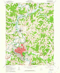 preview thumbnail of historical topo map of Cambridge, OH in 1962