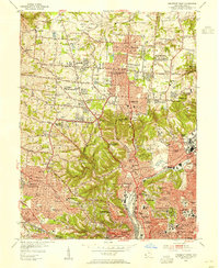 1953 Map of Cincinnati, OH, 1955 Print