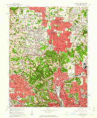 1961 Map of Cincinnati, OH, 1963 Print