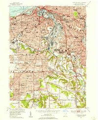 1953 Map of Cleveland South, 1955 Print