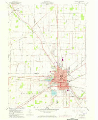 1960 Map of Fostoria, OH, 1973 Print