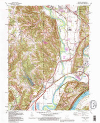 preview thumbnail of historical topo map of Hooven, OH in 1992