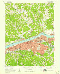 1957 Map of Huntington, WV, 1959 Print