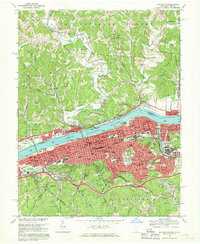 preview thumbnail of historical topo map of Huntington, WV in 1968