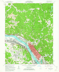 1961 Map of Ironton, OH, 1963 Print